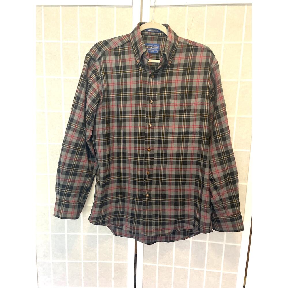 Pendleton Plaid Button Down Shirt S Wool Blend Classic American Cabin Lumberjack